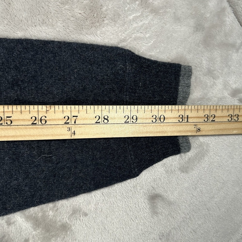 Hammacher Schlemmer Washable Cashmere Sweater Mens XL Navy Blue Preppy Crewneck - Picture 10 of 12